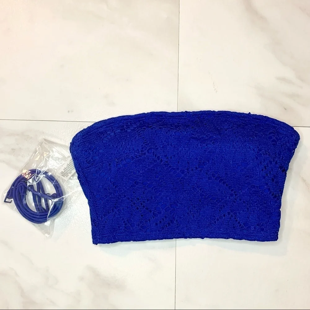 Aerie cobalt blue lace bandeau bikini top XS